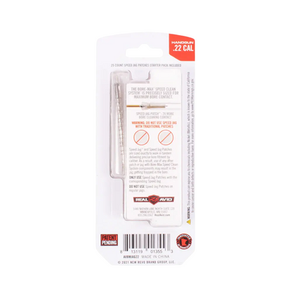 REAL AVID BORE-MAX SPEED JAG & PATCHES .22 PISTOLE