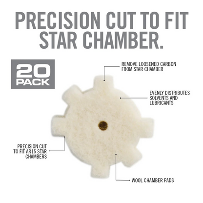 REAL AVID AR15 STAR REINIGUNGSFILZE / CHAMBER CLEANING PADS 20 Stk.
